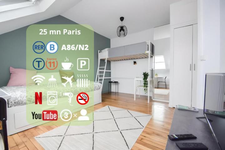 Disponible - Appartement Entier - 10Mn Rer B Aeroport Cdg - Paris Gare Du Nord, T11 Express, Le Bourget, Tout Equipe, Netflix Gratuit, 3 Personnes, 4Eme Etage, Escaliers, Parc Des Expositions, Parking Rue Gratuit Apres 19H ดร็องซี ภายนอก รูปภาพ